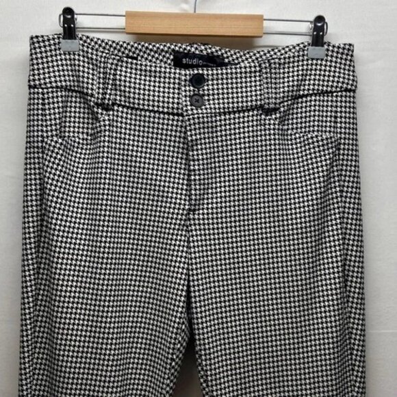 Studio By Torrid Trouser Bootcut Pant Women's 14R Black White Houndstooth EUC - Picture 2 of 10